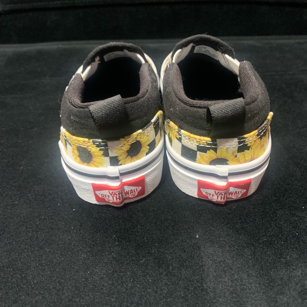 Vans Kids Slip-On Sunflower Checkerboard Sneakers - Yellow, Black, White - Picture 3 of 6
